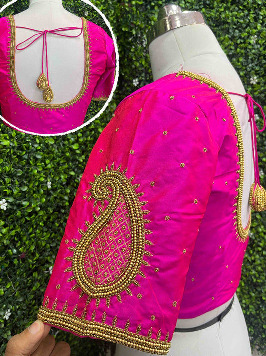 Designer Handwork Blouse pink