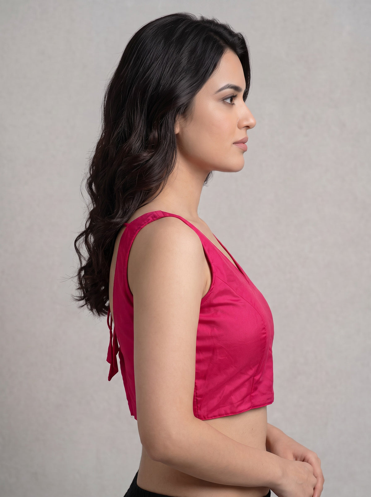 READY MADE SLEEVELESS SILK BLOUSE (PINK)