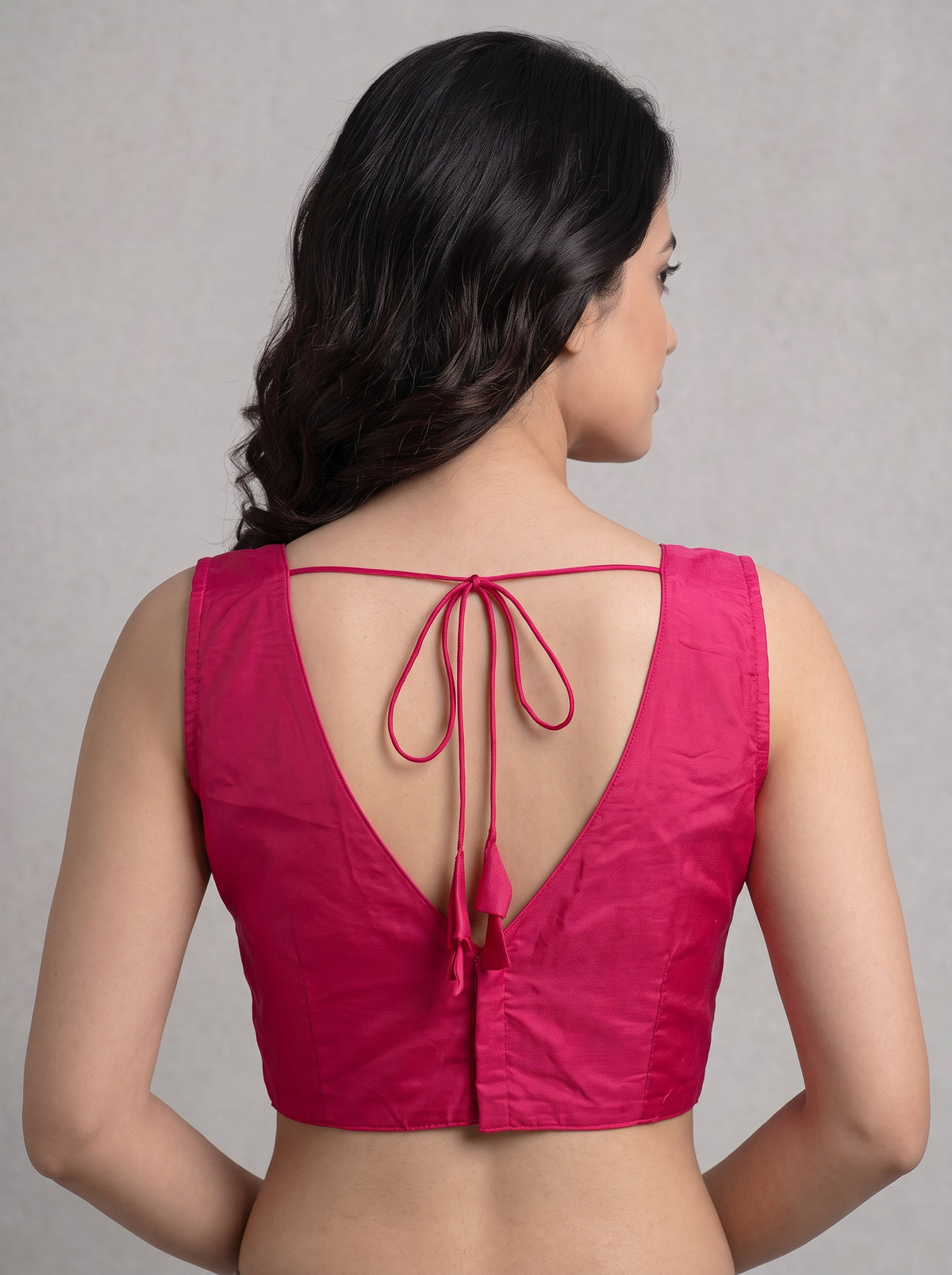 READY MADE SLEEVELESS SILK BLOUSE (PINK)