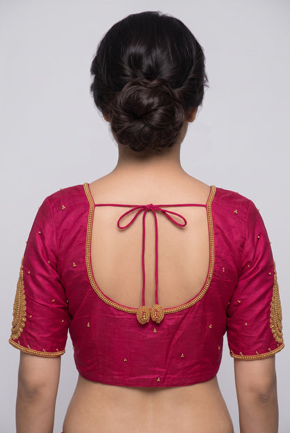 HANDWORK READY MADE BLOUSE (PINK)