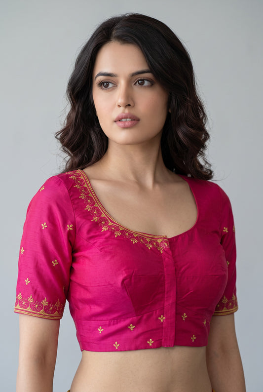 Machine Work Blouse maroon