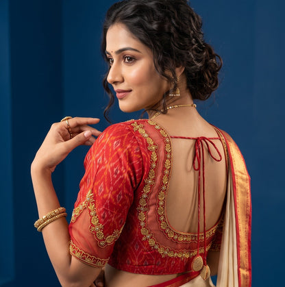 HANDWORK READY MADE POCHAMPALLY BLOUSE