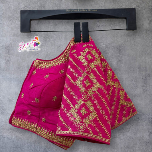 MADHUBALA MACHINE WORK DESIGNER READYMADE BLOUSE (PINK)