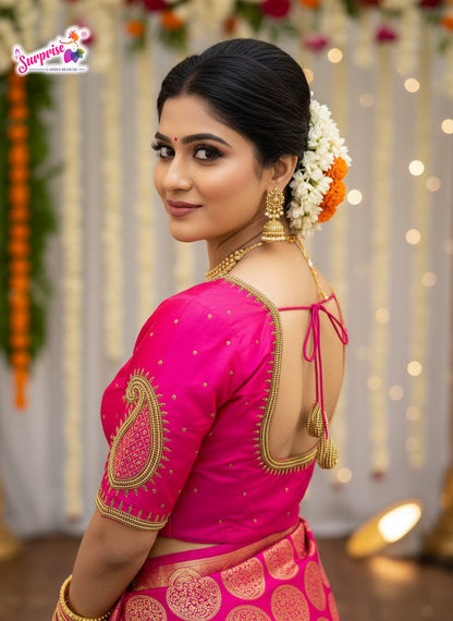 Designer Handwork Blouse pink