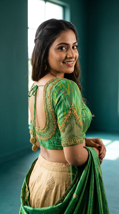 HANDWORK READY MADE POCHAMPALLY BLOUSE