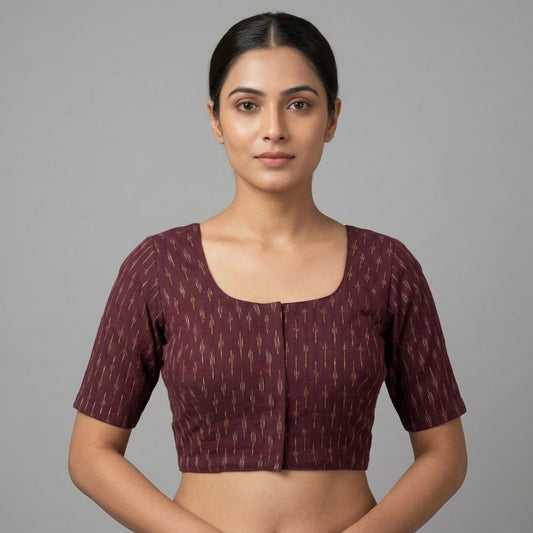 Printed khadi cotton blouse