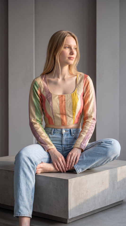 Multi colour fancy blouse