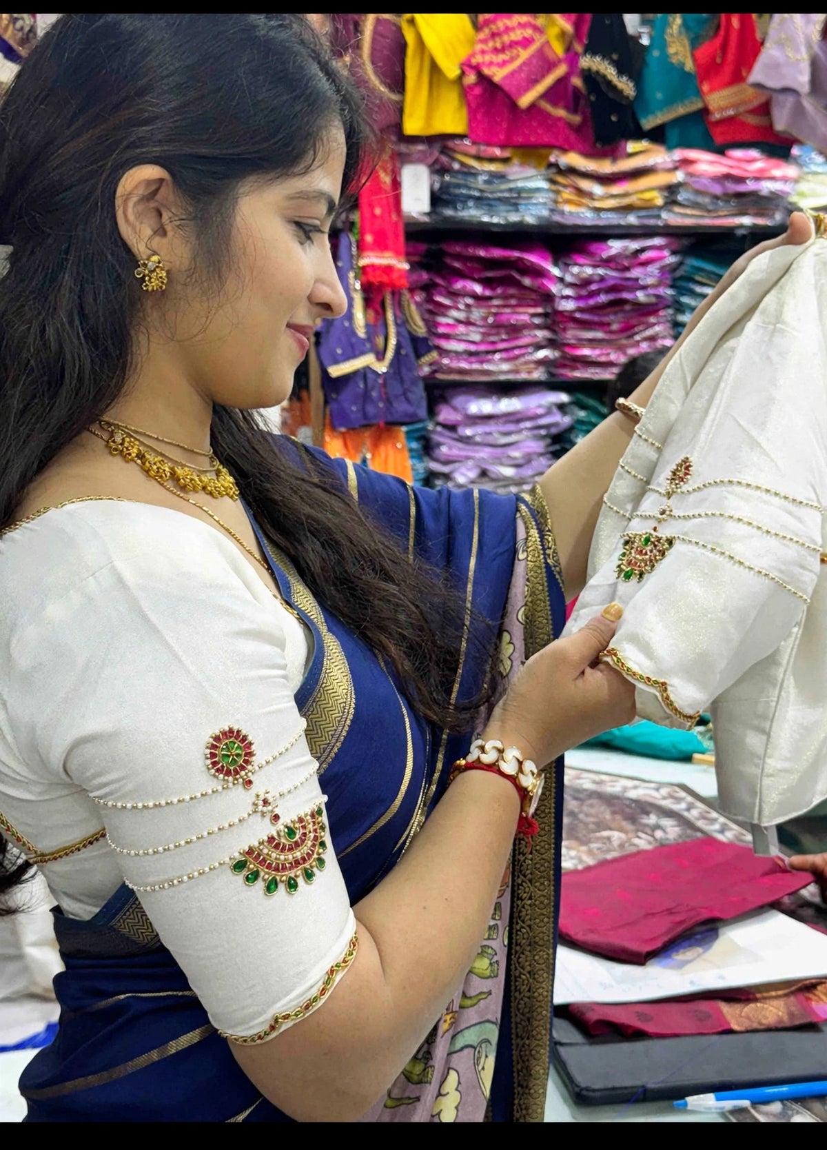 Designer jewellery pattern Handwork Blouse
