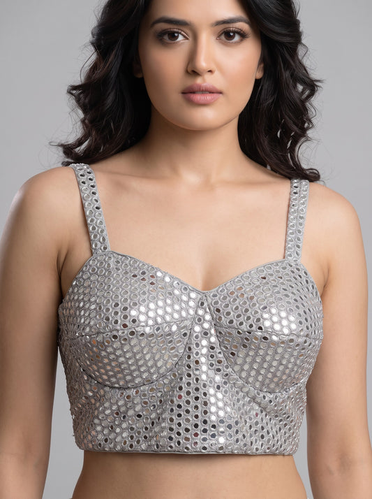 Fancy blouse silver color