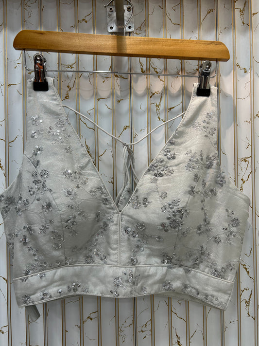 Fancy blouse silver color