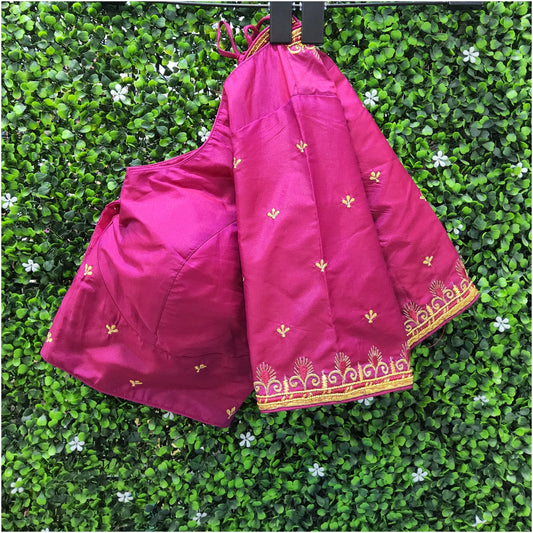 Machine work designer Readymade blouse pink color