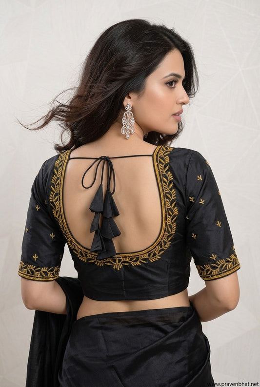 Machine work designer Readymade blouse silver  color