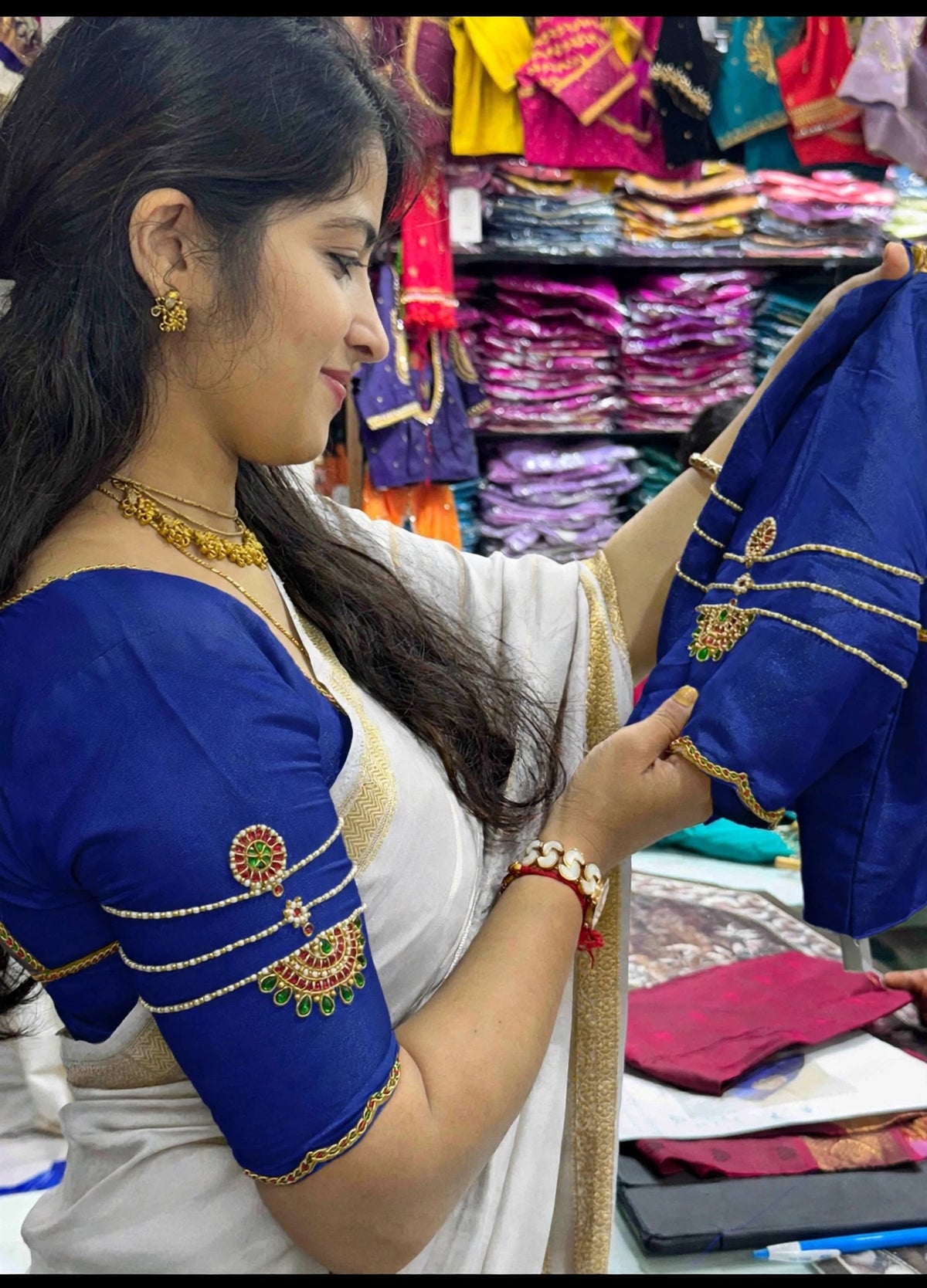 Designer jewellery pattern Handwork Blouse