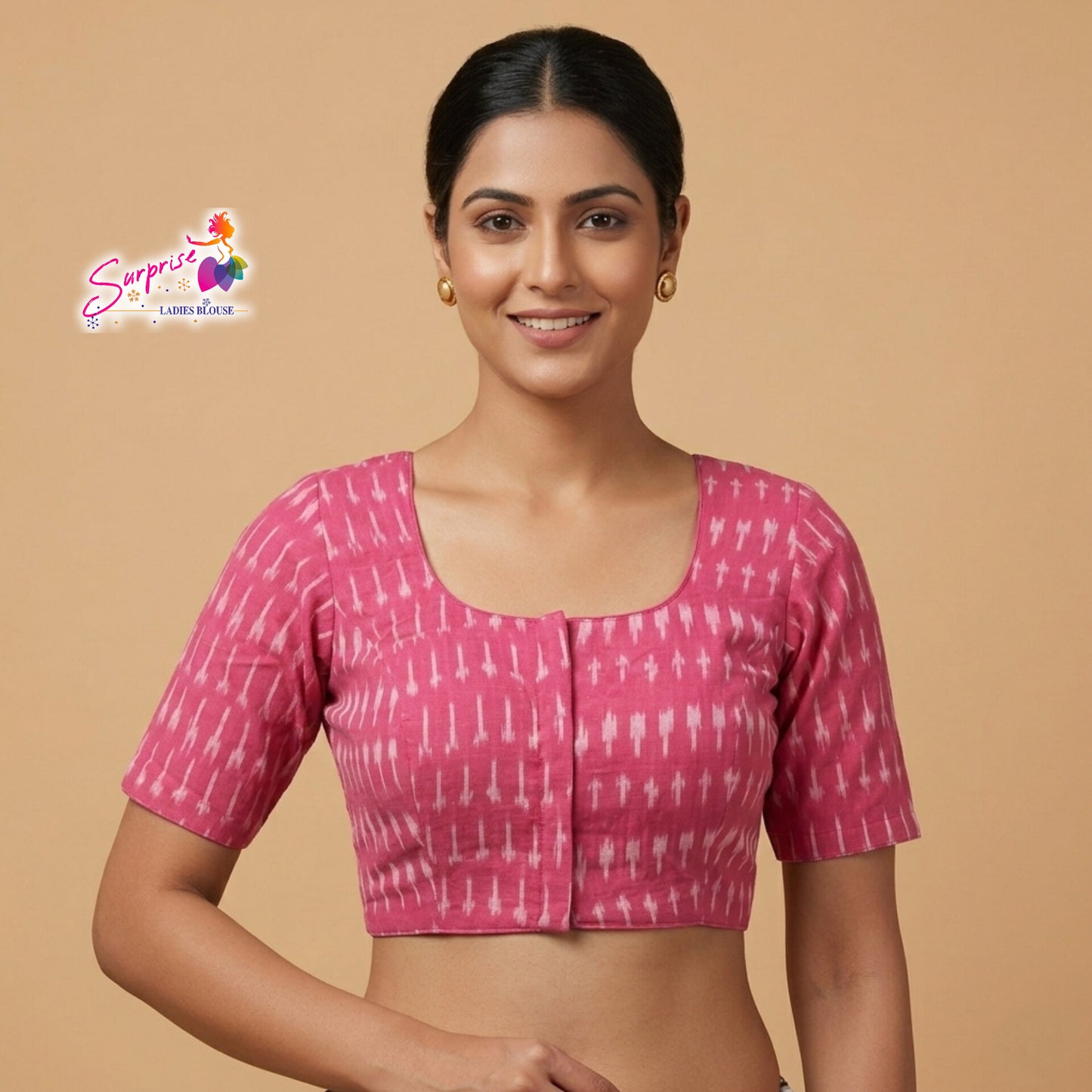 Printed khadi cotton blouse