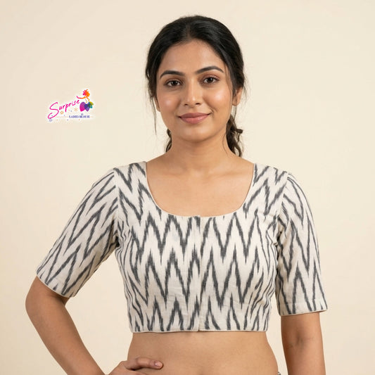 Printed khadi cotton blouse