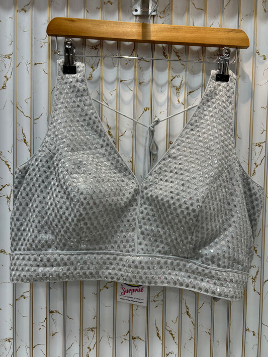 Fancy blouse silver color