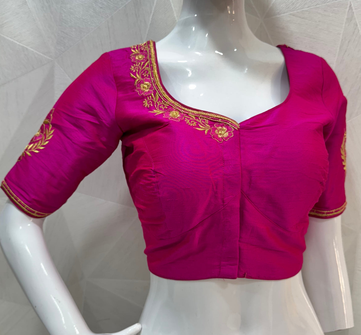 Machine work designer Readymade blouse silver  color