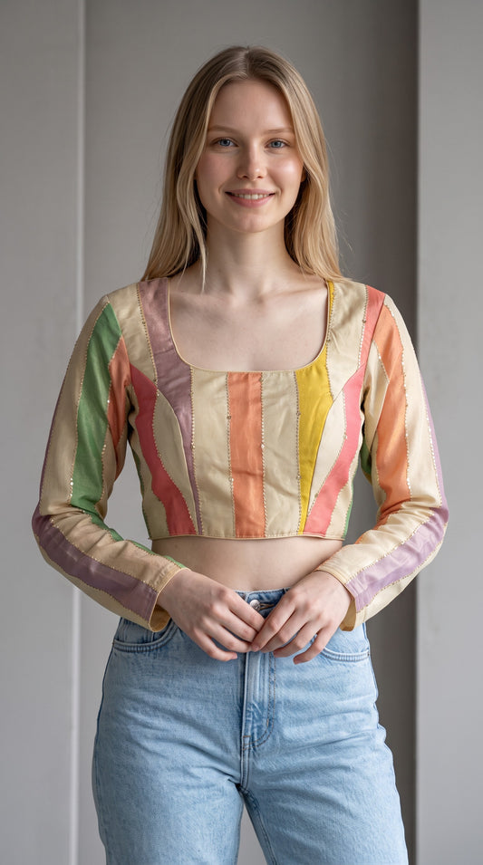 Multi colour fancy blouse