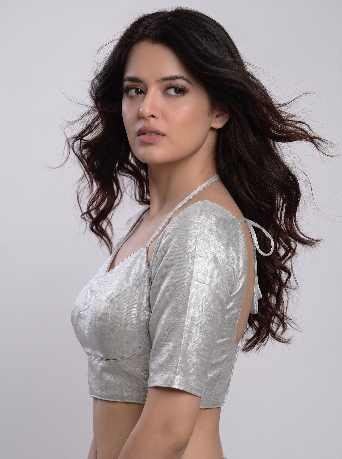 READY MADE MADUBALA BLOUSE (SILVER)